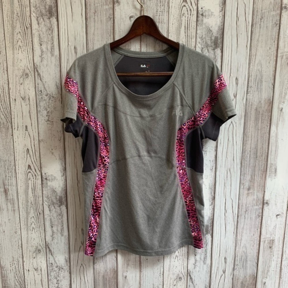 Fila workout top gray/pink size large